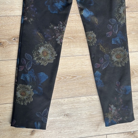 Soft Surroundings Black Floral Ponte Knit Pull On Pants - Picture 9 of 12
